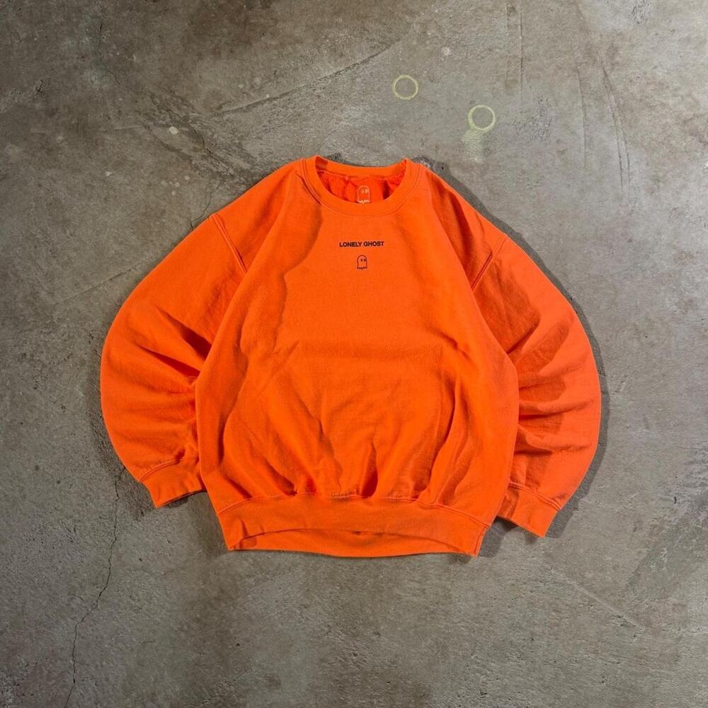 Orange Lonely Ghost Graphic Sweatshirt